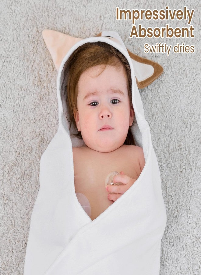 Mooreeke مناشف موريكي للأطفال الصغار (عبوة من قطعتين) - مناشف قطنية 100% للأطفال الصغار مزودة بغطاء للرأس - منشفة استحمام ناعمة للأطفال حديثي الولادة مزودة بغطاء للرأس - منشفة مريحة للأطفال الرضع من الجنسين - على شكل حيوانات (جرو وديناصور) - Image 4